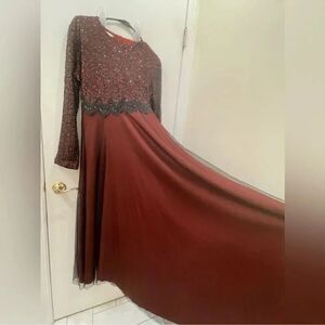 PAKISTANI INDIAN FORMAL RED MAXI DRESS
